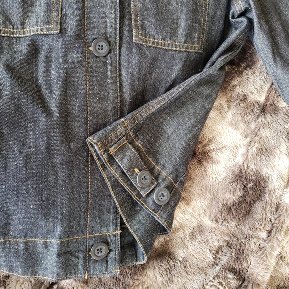 Ann Taylor NWT Jean Jacket! 100% Cotton - Dark Wash - Picture 8 of 13